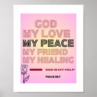 Poster Deus, Meu Amor & Paz – Cartaz do Salmo 28:7
