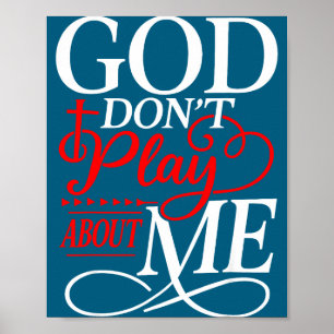 Poster Deus não brinca fé cristã religiosa