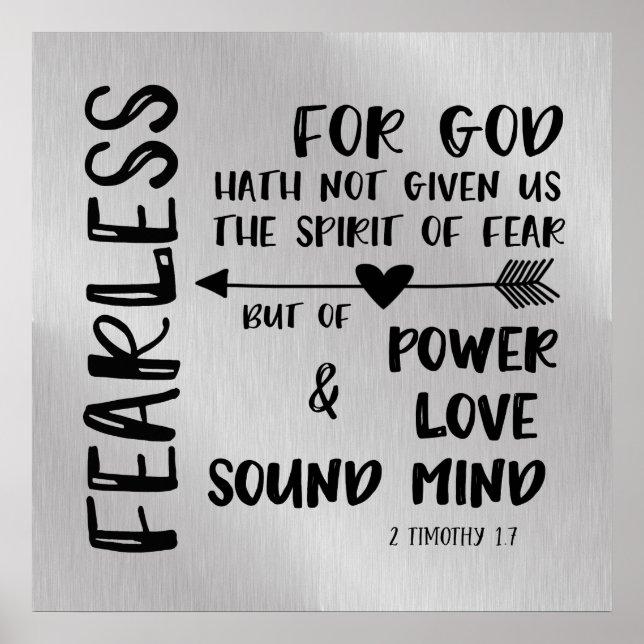 Pôster Deus não nos deu espírito de escritura do medo (Frente)