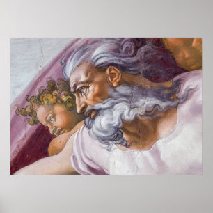 Poster Deus, o Pai, Capela Sistina de Michelangelo