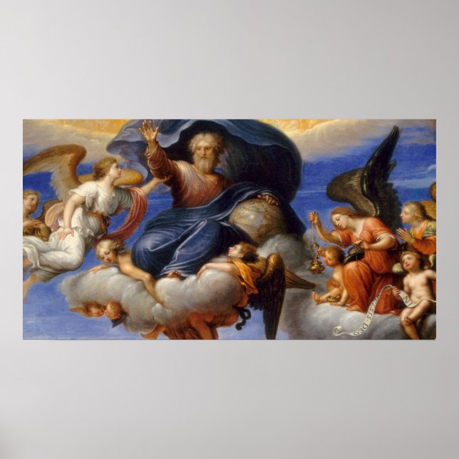 Poster Deus o Pai - Círculo de Pierre Mignard de Bela Art (Frente)