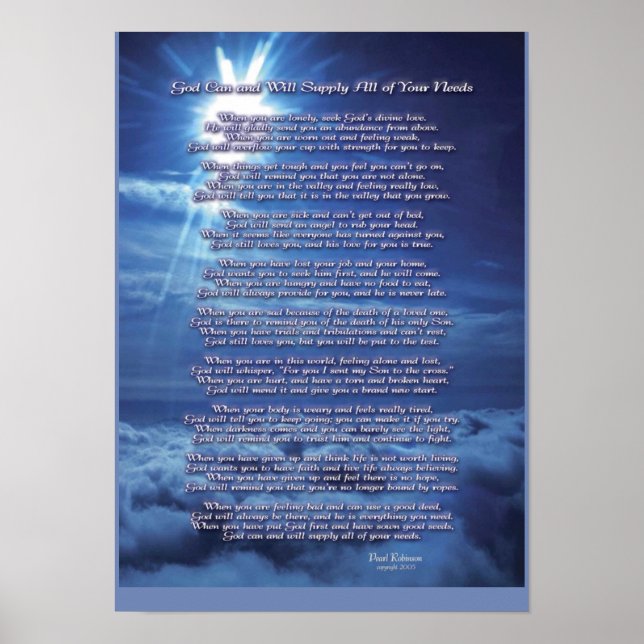 Poster Deus pode suprir todas as suas necessidades (Frente)