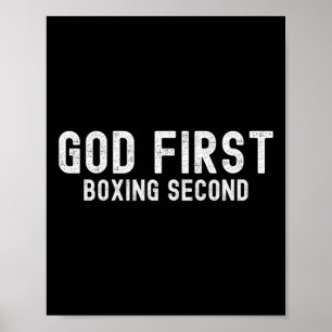 Poster Deus Primeiro Boxando Segundo - Engraçado Boxando