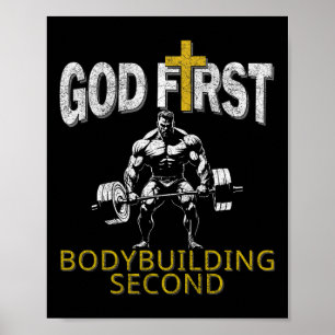 Poster Deus Primeiro Criador de Bacalhau Segundo Gym Work