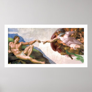 Poster Deus que cria Adam (detalhe) por Michelangelo
