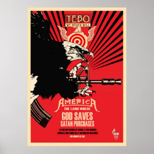 Poster "Deus salva e Satã compre"