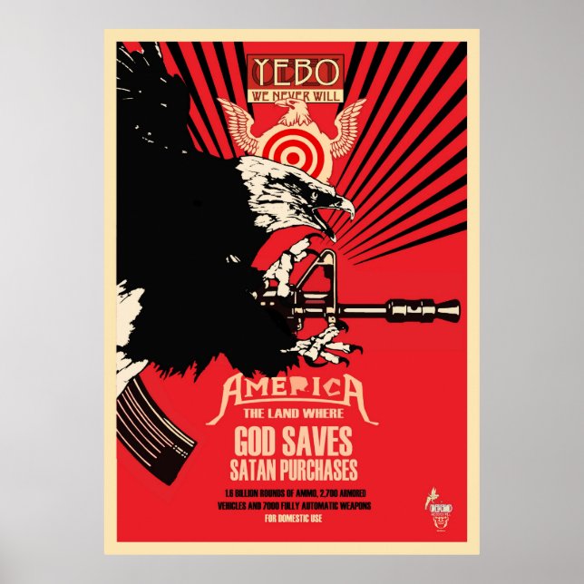 Poster "Deus salva e Satã compre" (Frente)