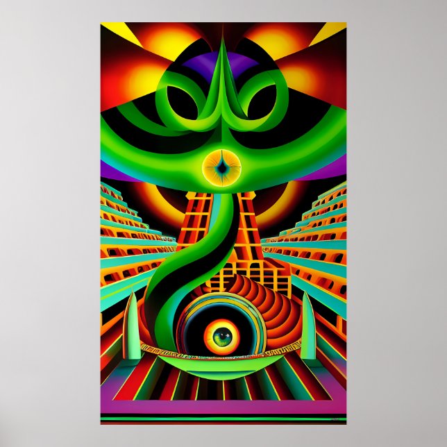 Poster Deus Serpente Meso-Americano (Frente)