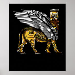 Poster Deus Sumerian antigo estrangeiro do guardião de