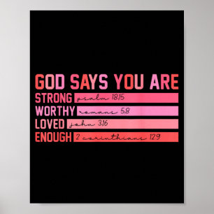 Poster Deus Vintage Diz Que Você É Forte Digno Amado O Su