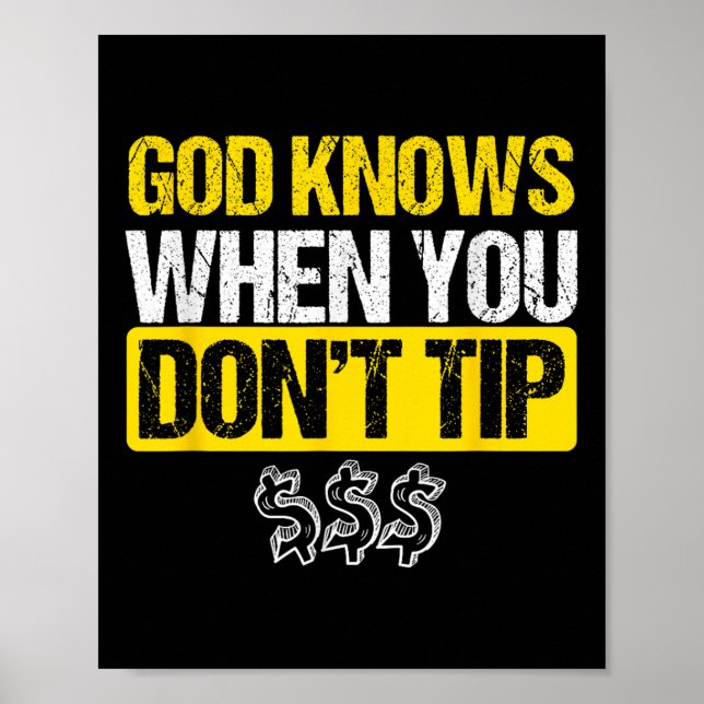 Poster Deus White Tip Barman Garçom Pub Gift (Frente)