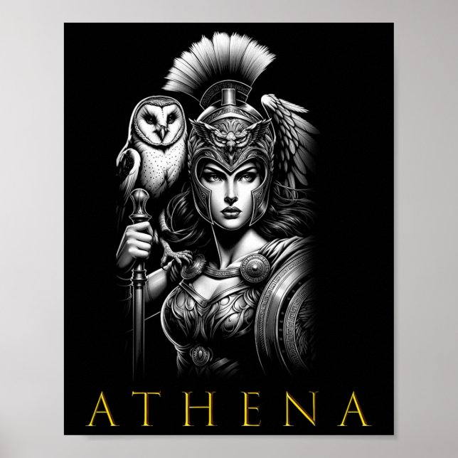 Poster Deusa De Athena Da Sabedoria E Da Guerra (Frente)