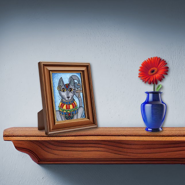 Pôster Deusa de Gato Egípcia Bastet Mini Arte Folk (Criador carregado)