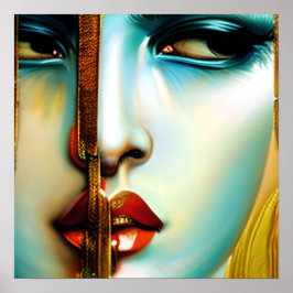 Poster Deusa do Ouro de Beleza Mística