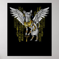 Deusa Gato Egípcia Basteta Ankh Hieroglyphs