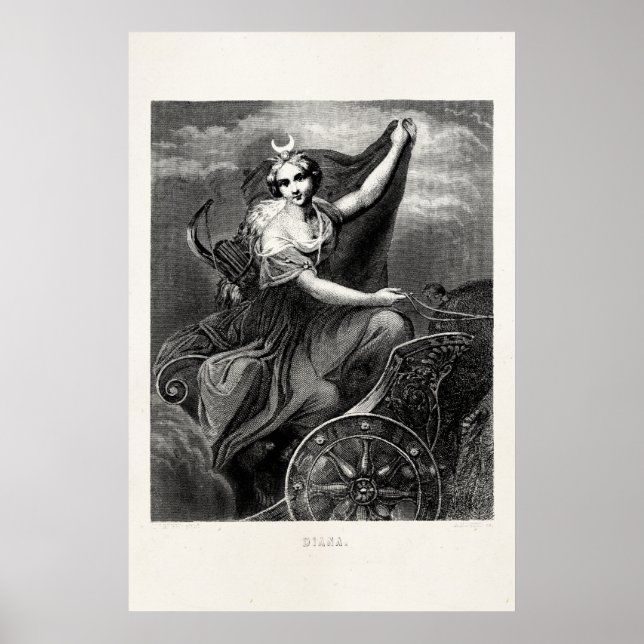 Pôster Deusa Grega Vintage Diana Artemis Antigo Romano (Frente)