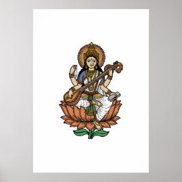Poster Deusa Hindu Saraswati