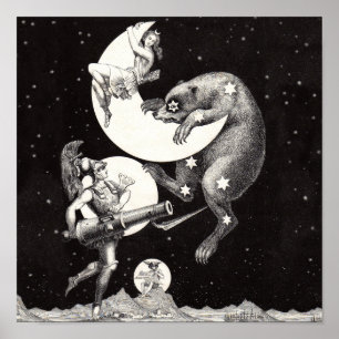 Poster Deusa Lunar Celestial Antiga & Ursa Maior