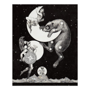 Pôster Deusa Lunar Celestial Antiga & Ursa Maior