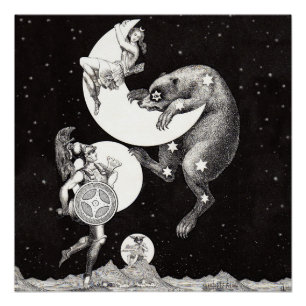 Pôster Deusa Lunar Celestial Antiga & Ursa Maior