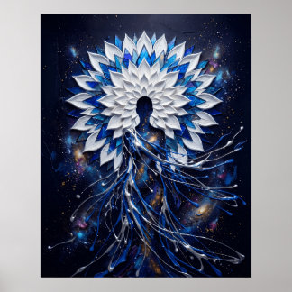 Poster Deusa Mandala de Impasto Celestial