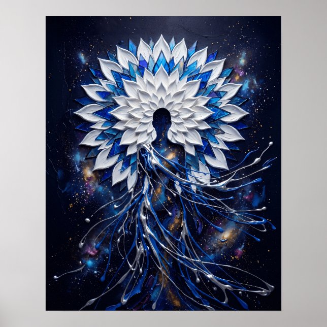 Poster Deusa Mandala de Impasto Celestial (Frente)