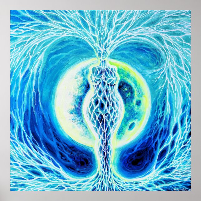 Poster Deusa neolítica com lua (Frente)