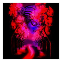 Deusa Neon na Floresta Encantada
