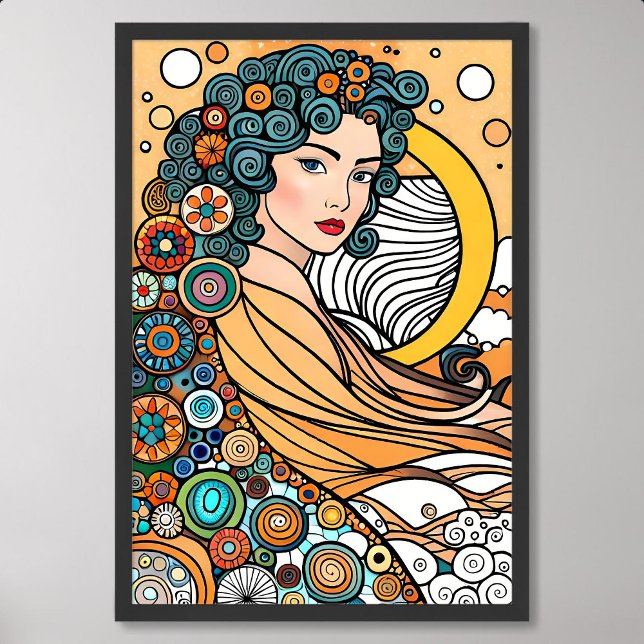 Poster deusa pintando criador diversidade criadora criatu (goddess painting creator diversity ocean creature)