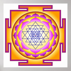 Poster Deusa Shri Lalitha Tripura Sundari de Sri Chakra