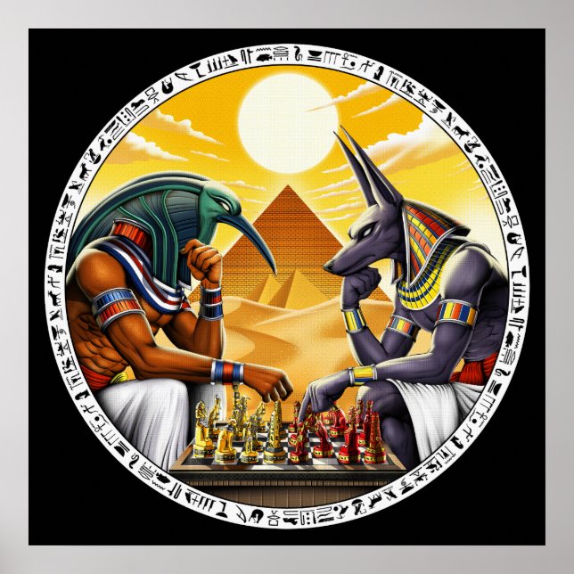 Poster Deuses de mitologia egípcia e dente de Anubis (Frente)