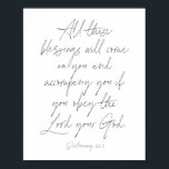 Poster Deuteronomia 28:2<br><div class="desc">Todas essas bênçãos irão te acompanhar se você obedecer o Senhor seu Deus. -Deuteronomia 28:2</div>