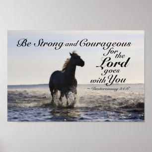 Poster Deuteronomia 31:6 Seja Forte e Corajosa, Cavalo