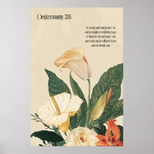 Poster Deuteronômio 316 Versículo da Bíblia Arte de Pared