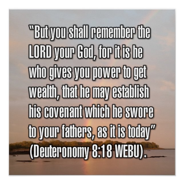 Pôster Deuteronômio 8:18 WEBU (Frente)