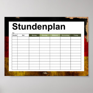 Pôster Deutsch Flagge - Vintage...