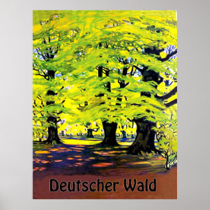 Poster Deutscher Wald, floresta alemã no verão