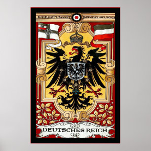 Poster Deutsches Reich ~ Vintage Alemão WW1