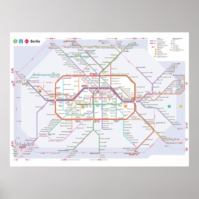 Poster " Deutschland: 2021/heute Berlin - Liniennetz (Frente)