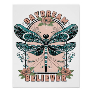 Pôster Devaneio - Libélula Fofa - Floral Bonito
