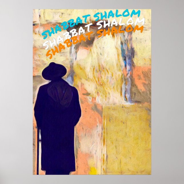 Poster Devant le mur shabbat shalom (Frente)