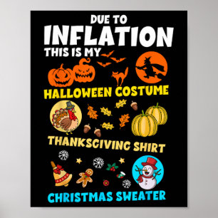 Poster Devido à Inflação Meu Halloween Dia de Ação de Gra