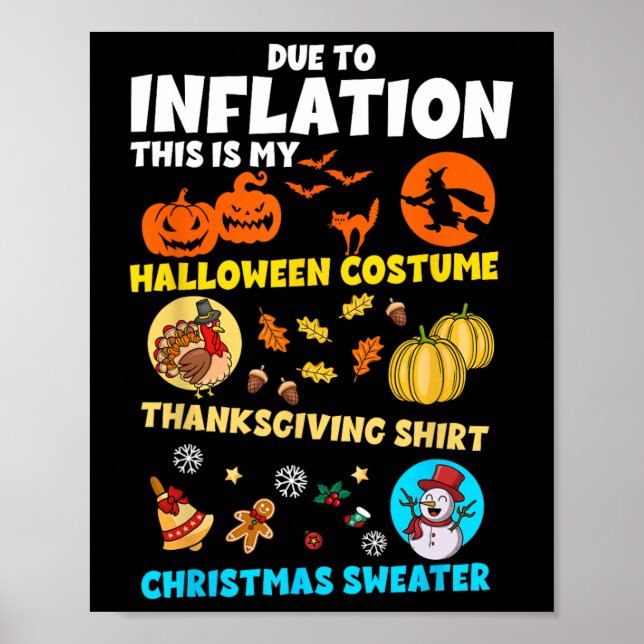 Poster Devido à Inflação Meu Halloween Dia de Ação de Gra (Frente)