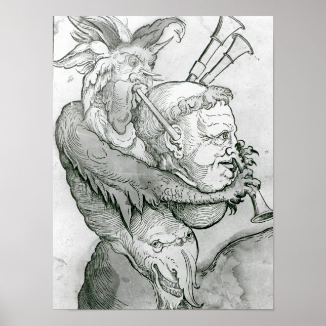 Pôster Devil Playing Man's Head como um saxofone, 1144 (Frente)