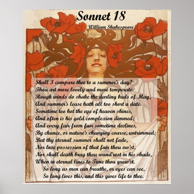 Pôster Devo compará-lo a um Shakespeare do dia de verão (Frente)