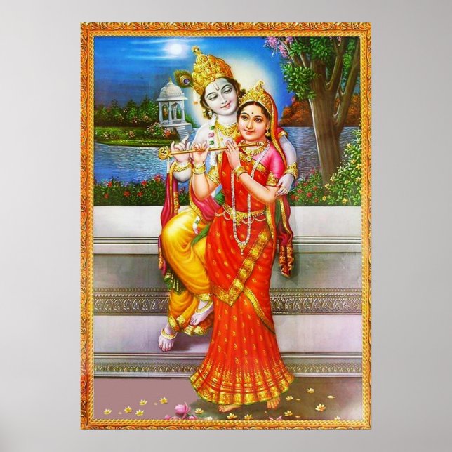 Poster Devoção a Radha Krishna (Frente)