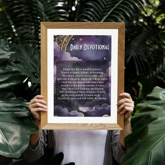 Poster Devoção Diária Céu Noturno Roxo Oração Pagan