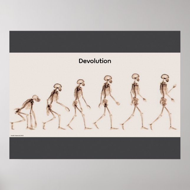 Poster "Devolution", funny, humor, joke (Frente)