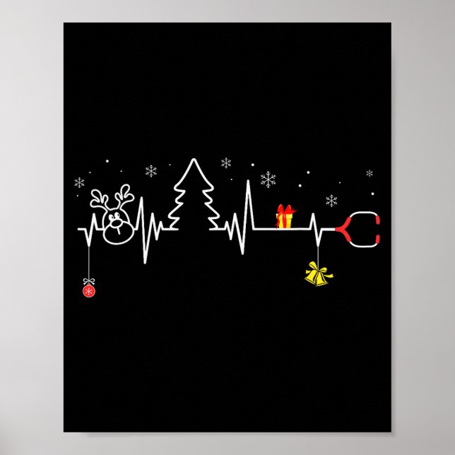 Poster Devoxtee Christmas Tree Heartbeat Funny Christmas  (Frente)
