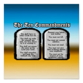 Pôster Dez Mandamentos da Santa Bíblia, Lei de Deus